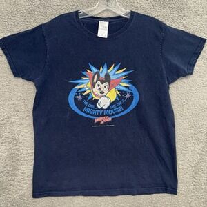 Mighty Mouse T Shirt Men's Size M Blue The One...The Only 2015‎ CBS Distress Tee